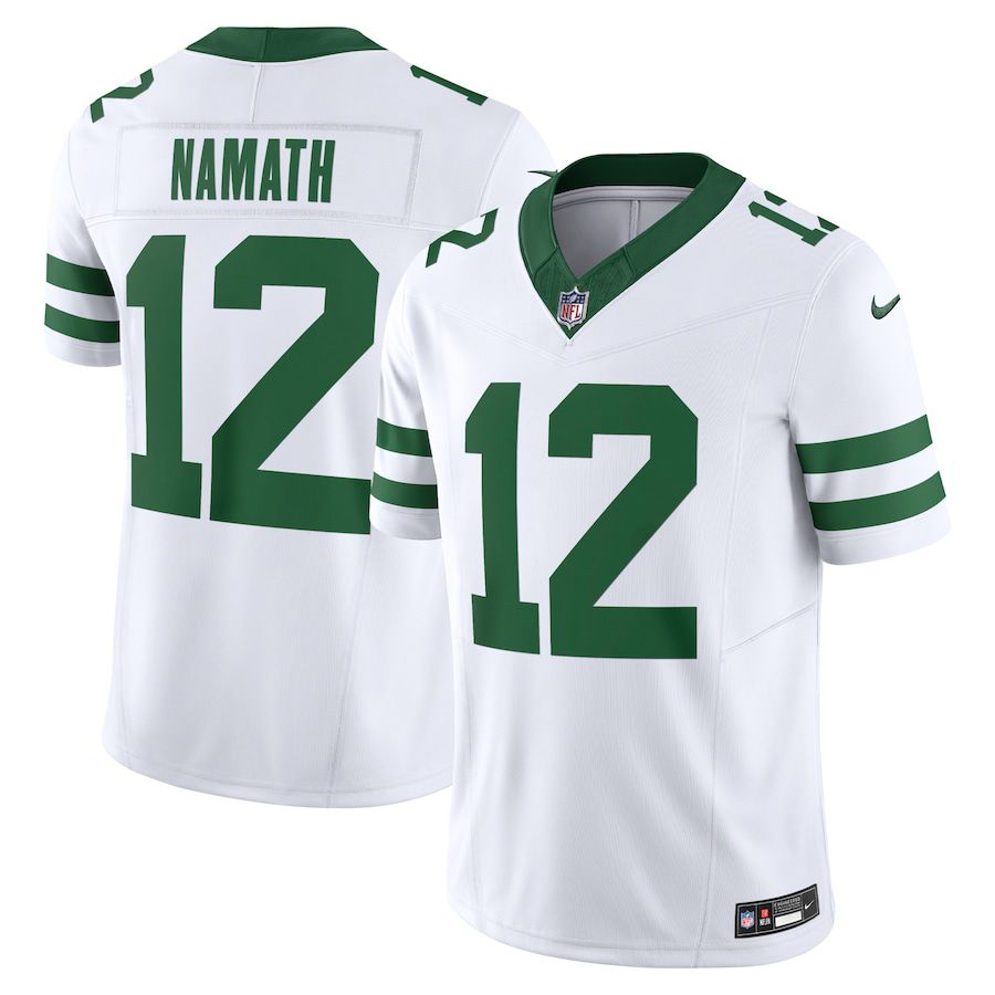 Men New York Jets #12 Joe Namath Nike Legacy White Vapor F.U.S.E. Limited NFL Jersey->mlb hats->Sports Caps